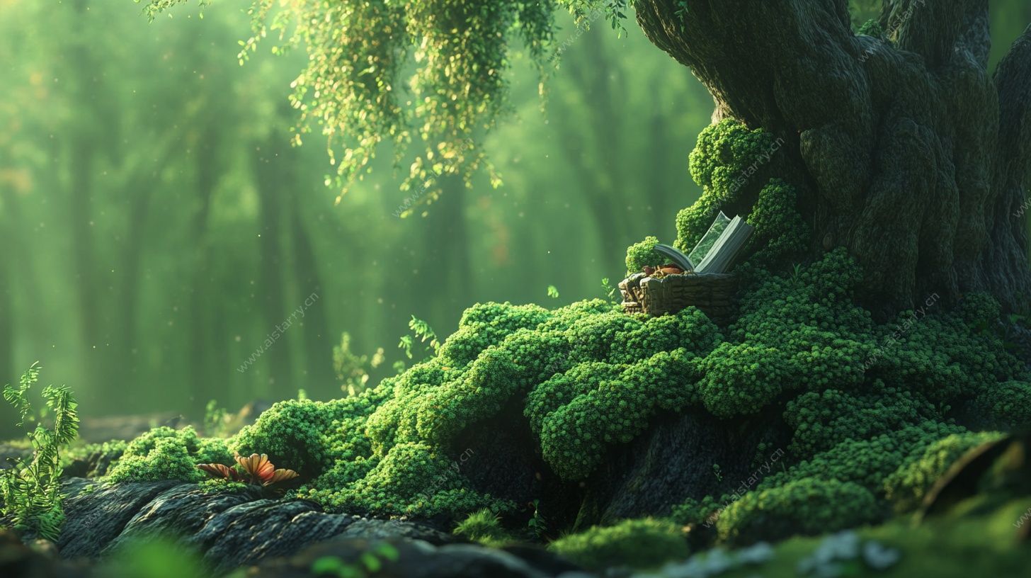 奇幻森林中的静谧角落