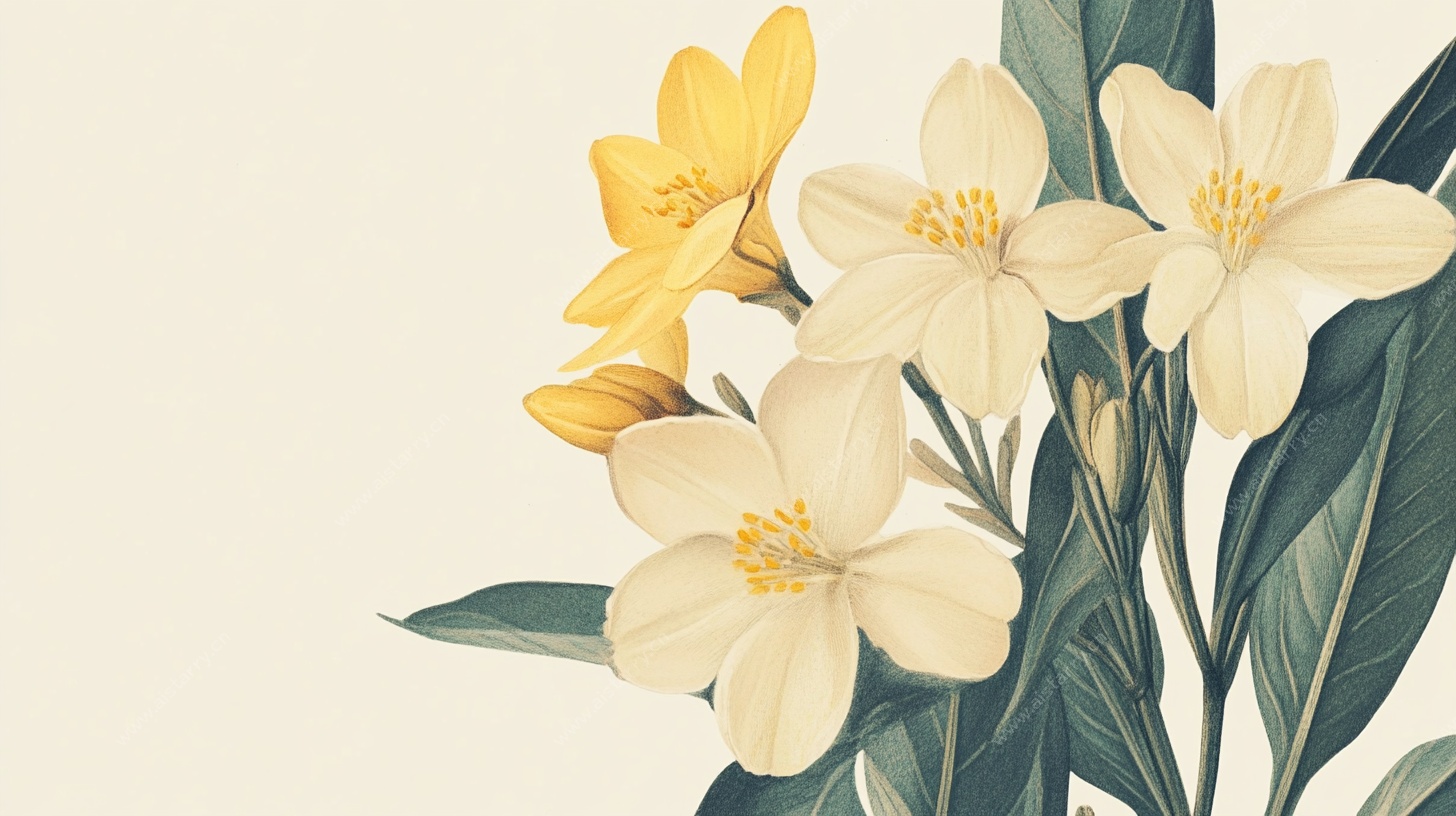 手绘清新花卉插画