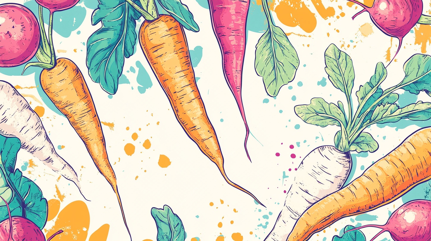 多彩萝卜插画