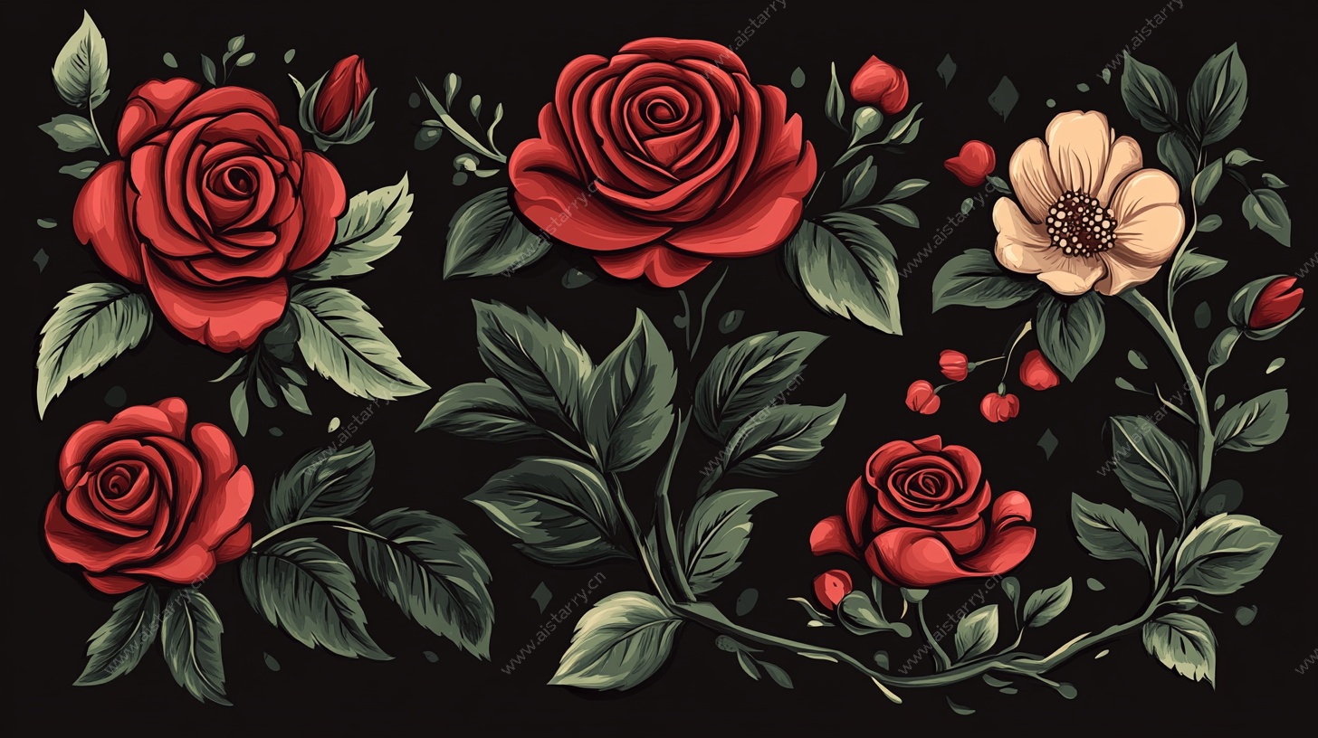 复古花卉图案设计