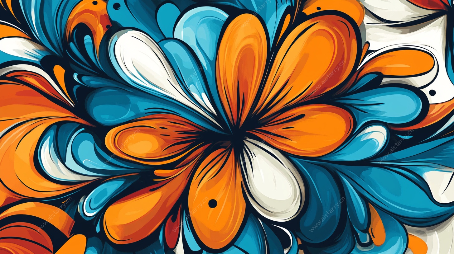 绚丽花卉抽象图案