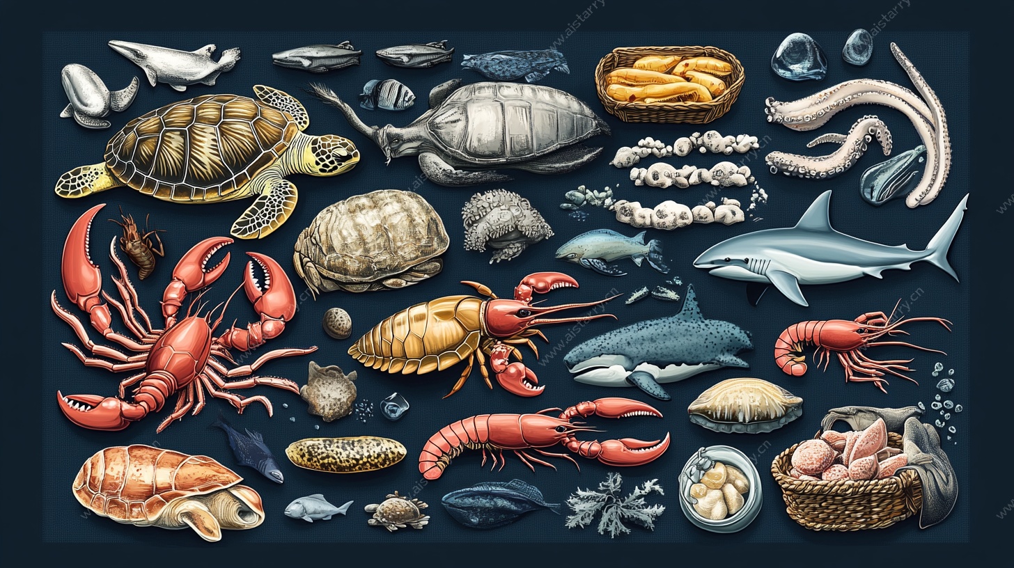 海洋生物大集合插画