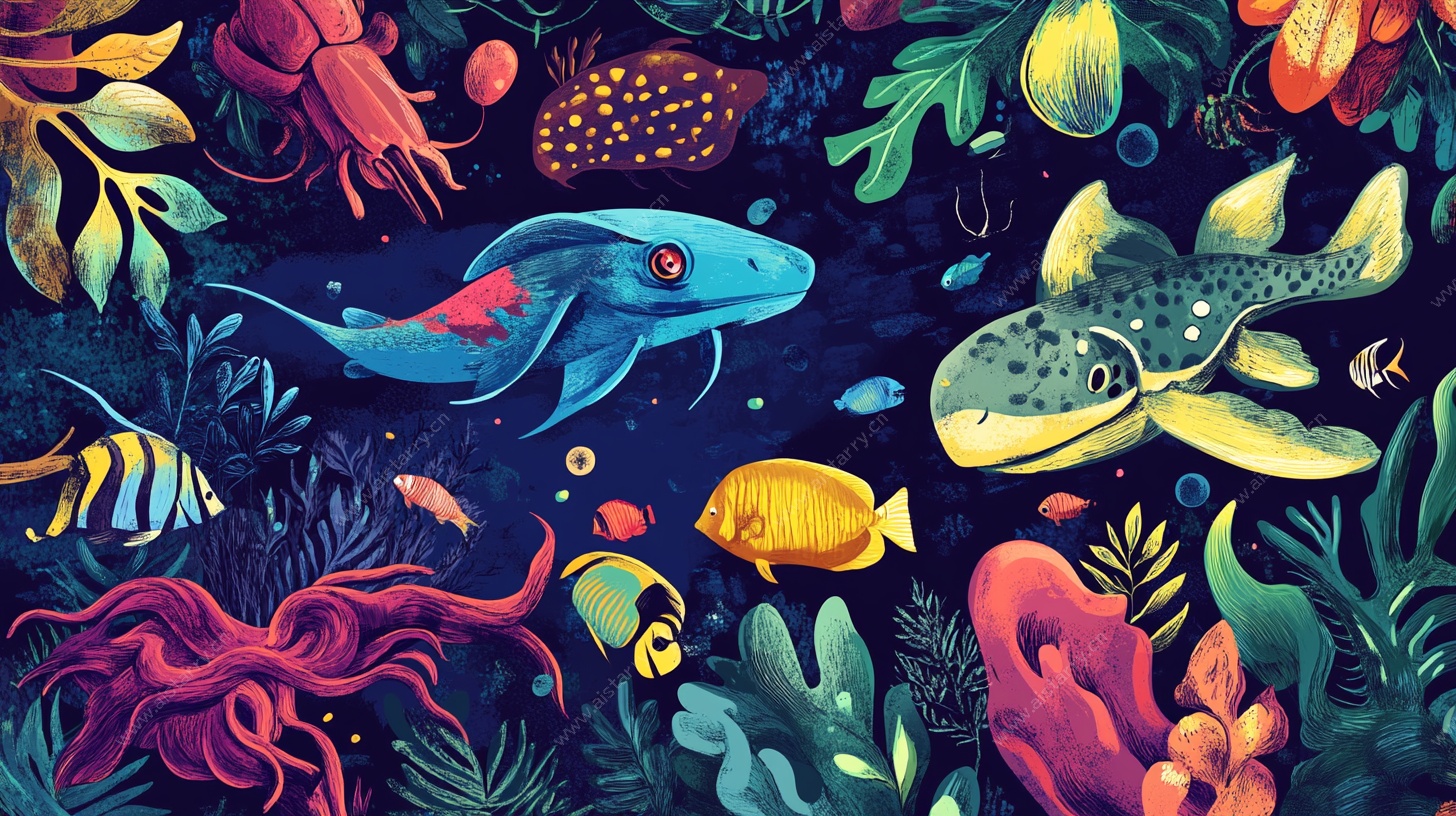 奇幻海底世界插画