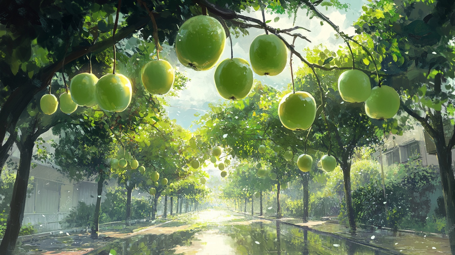 绿荫下的青果街道