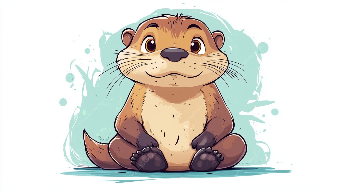 可爱水獭卡通形象
