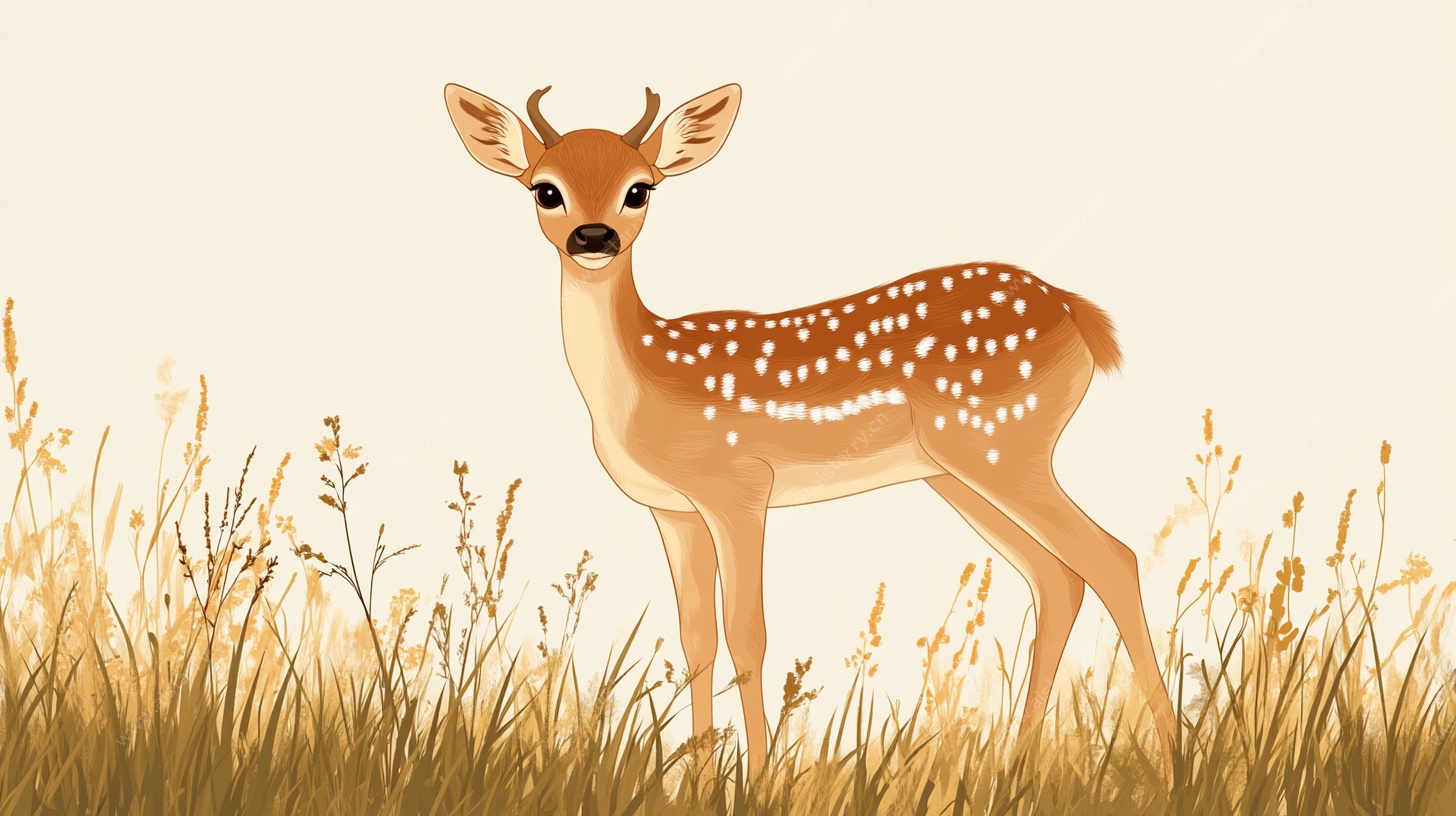 田野中的可爱小鹿