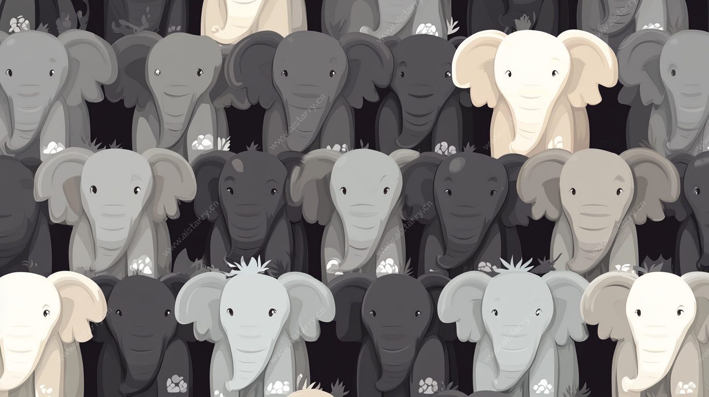 可爱大象图案背景设计