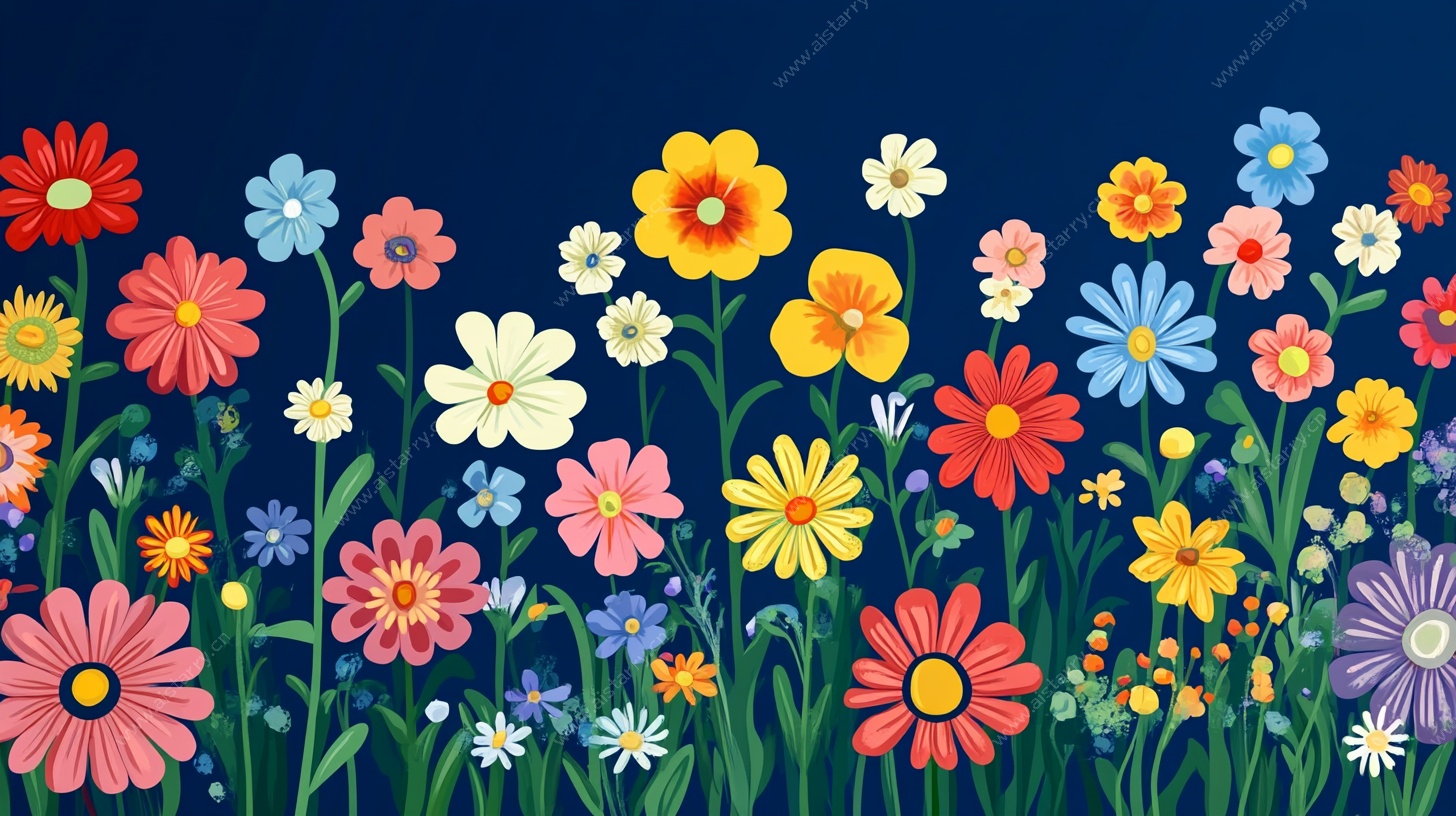 缤纷花卉图案背景图