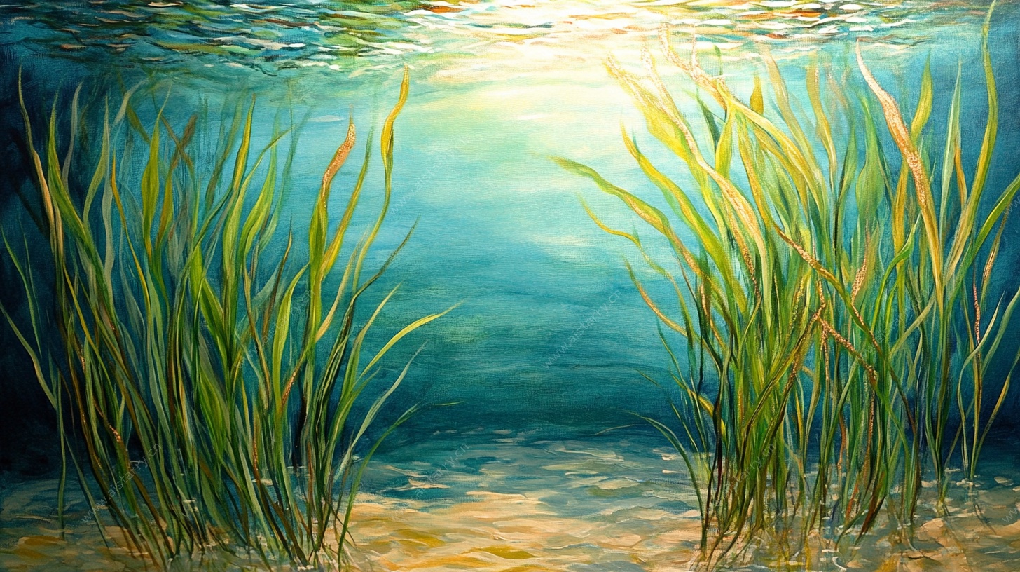 水下水草阳光绘景
