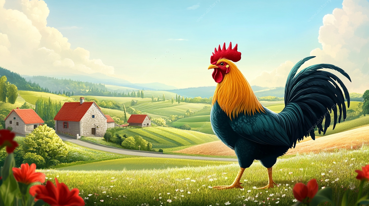 田园中的威武大公鸡