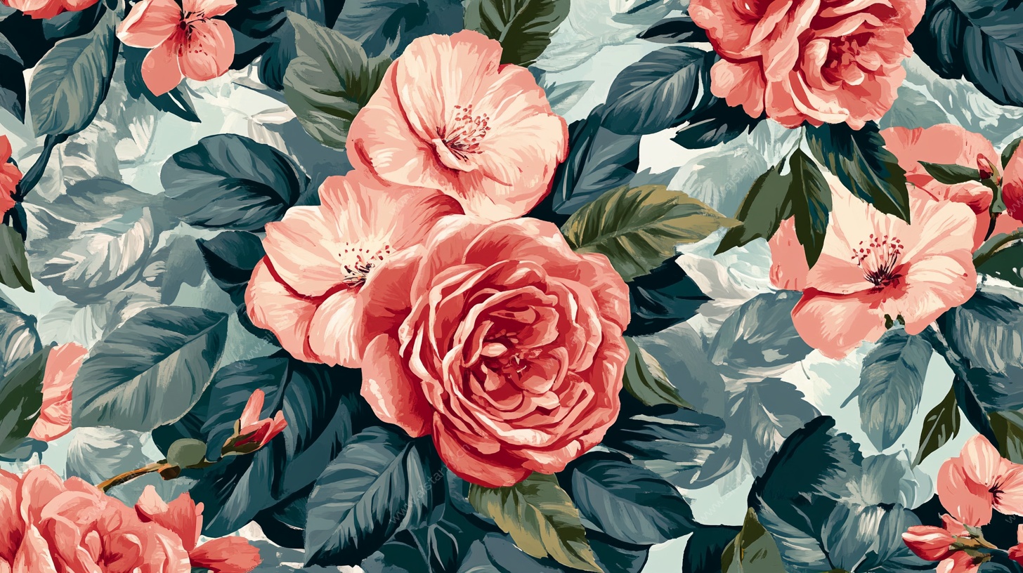 复古花卉图案背景