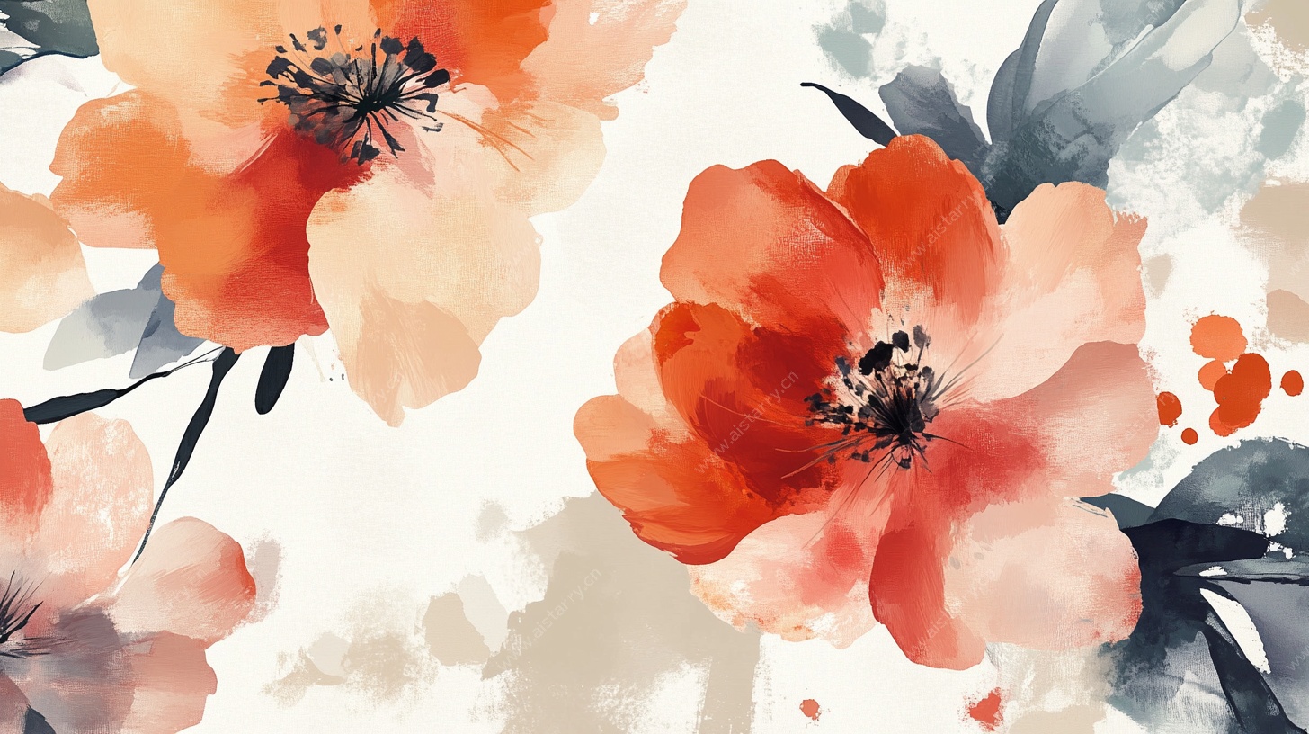 水彩花卉图案背景图