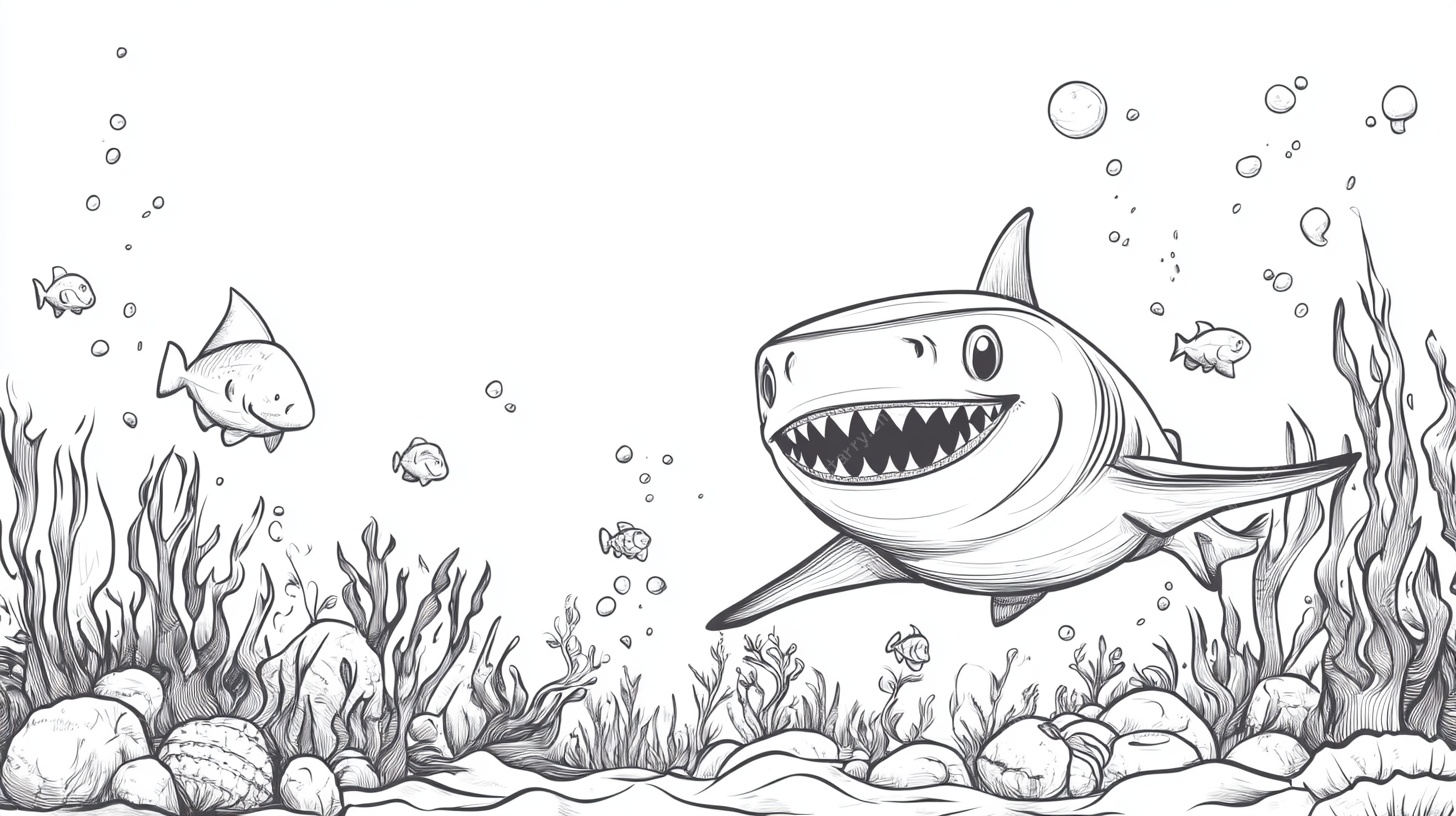 鲨鱼畅游的海底世界