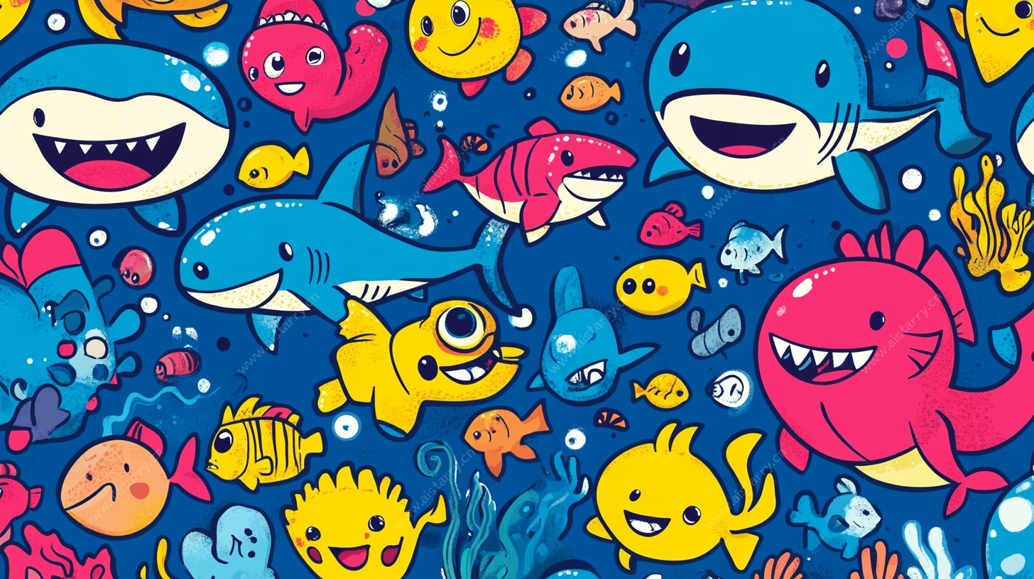 欢乐海底卡通鱼群世界