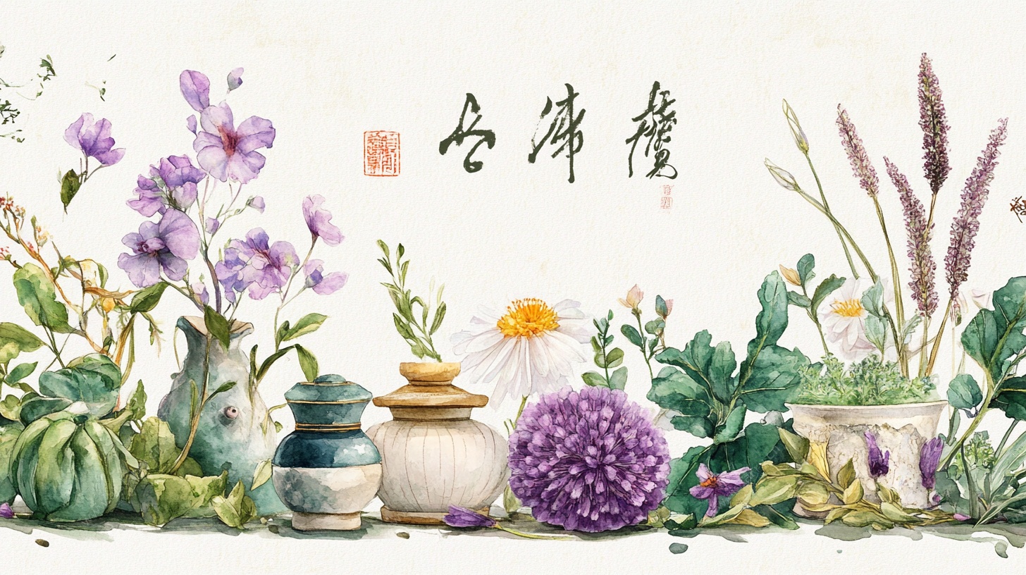 中式瓶花静物雅致绘景