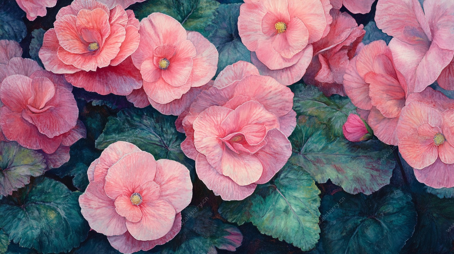 粉色海棠花特写