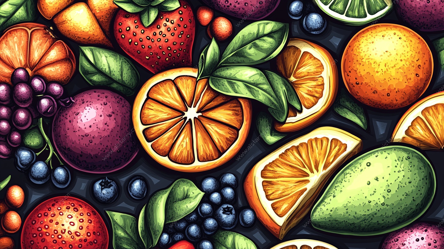 缤纷水果插画