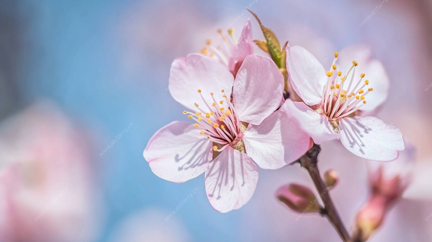 粉嫩绽放的娇艳桃花