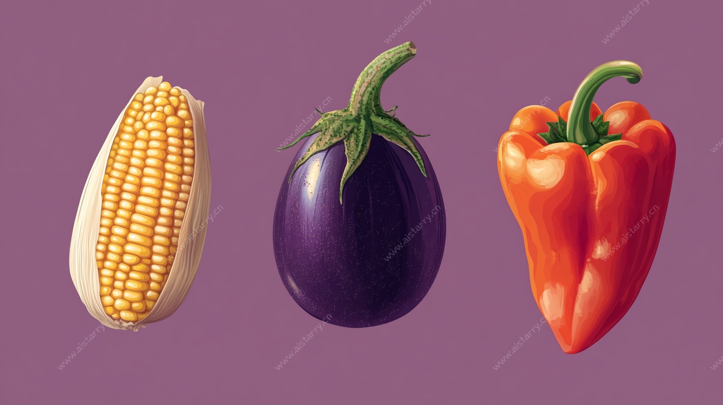 三种新鲜蔬菜特写图