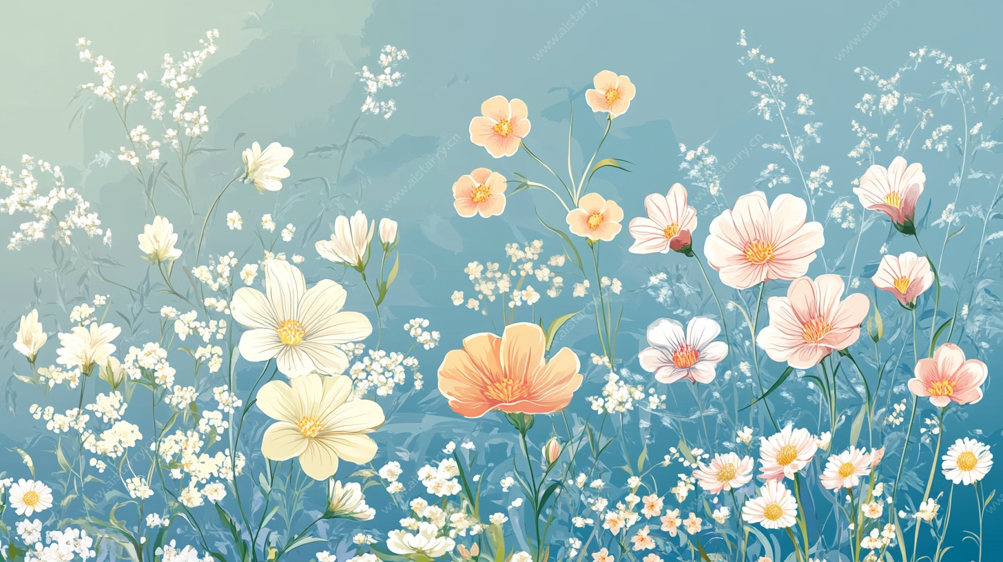 春日烂漫花卉图景