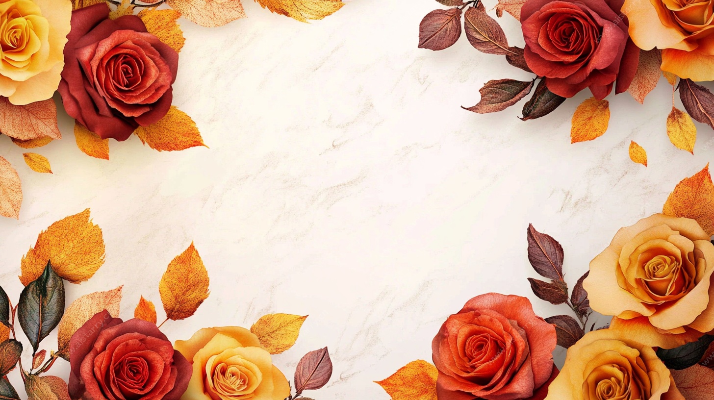 秋日玫瑰装饰背景图