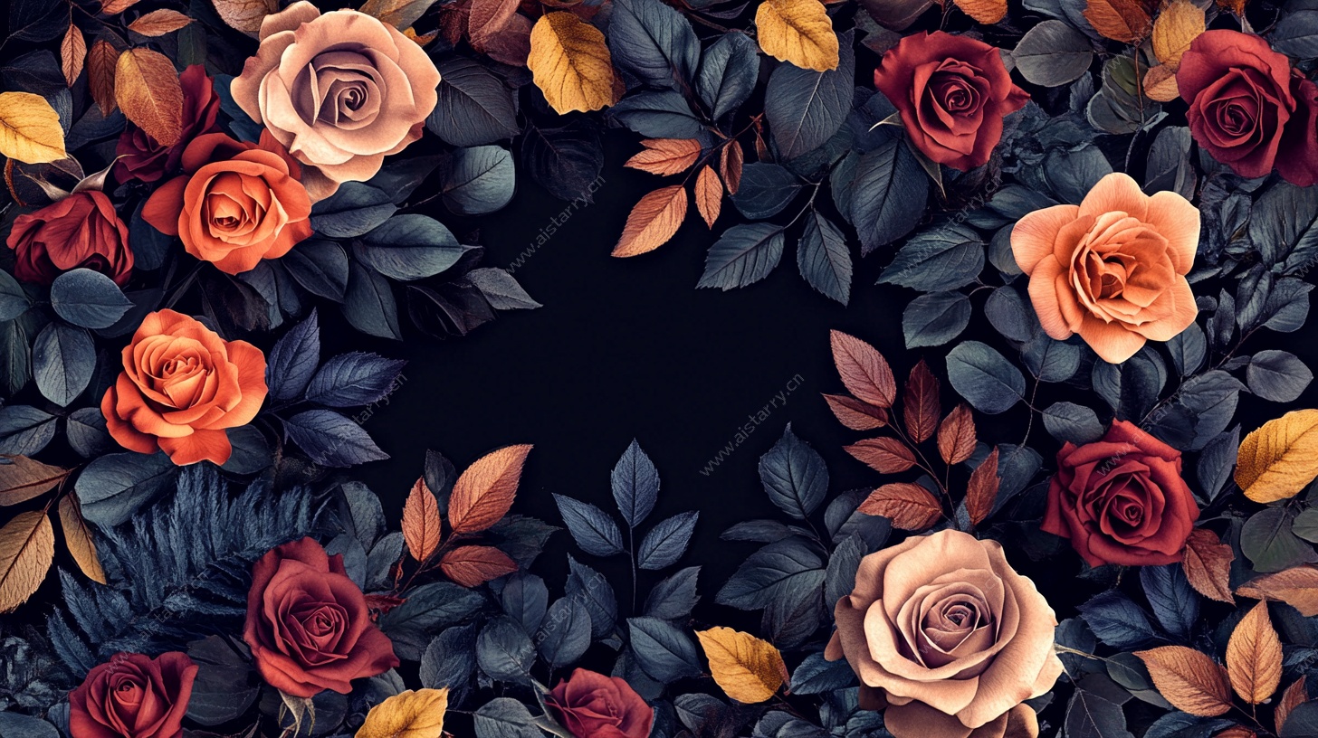 复古花卉背景图