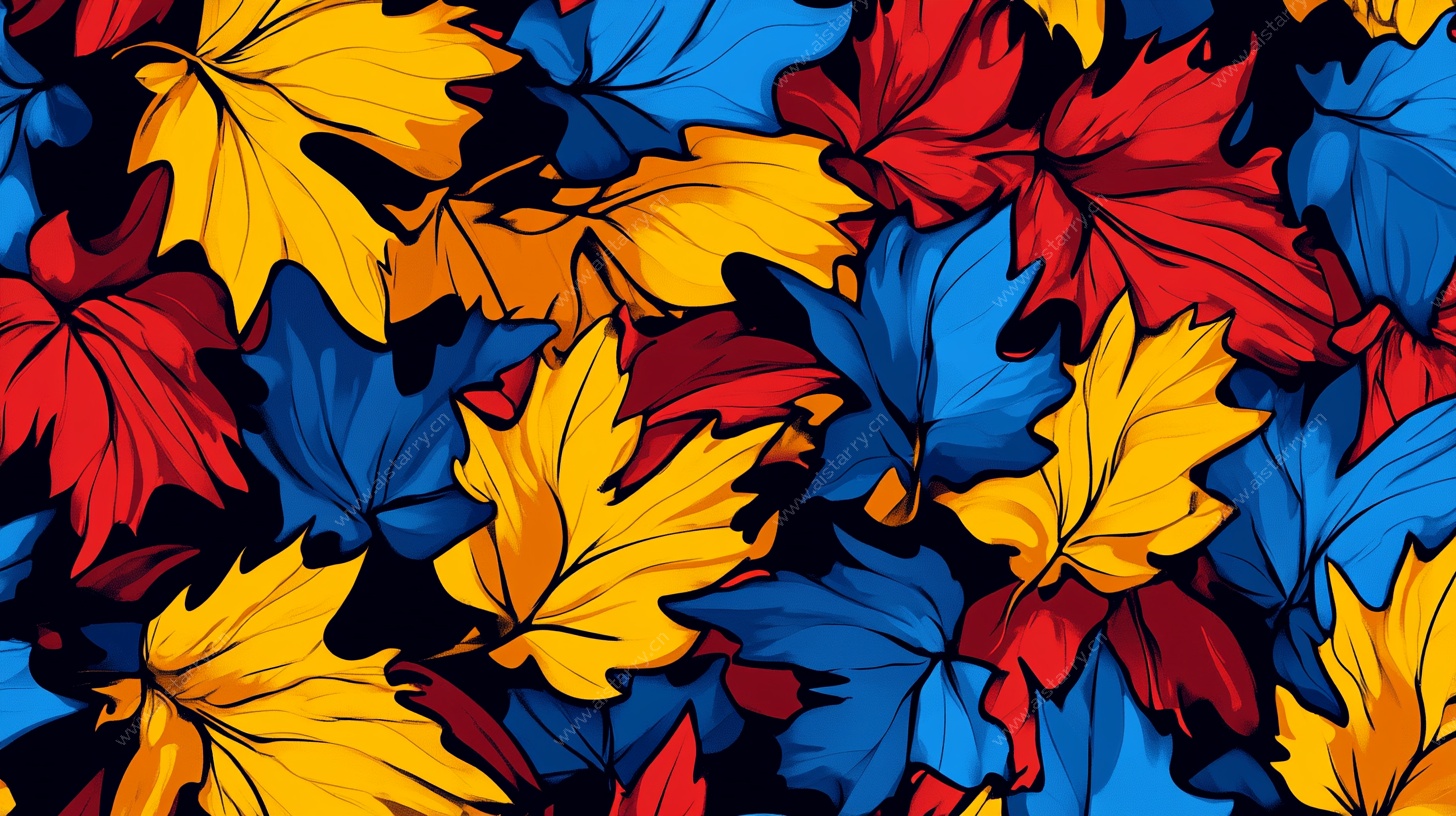 多彩枫叶图案背景