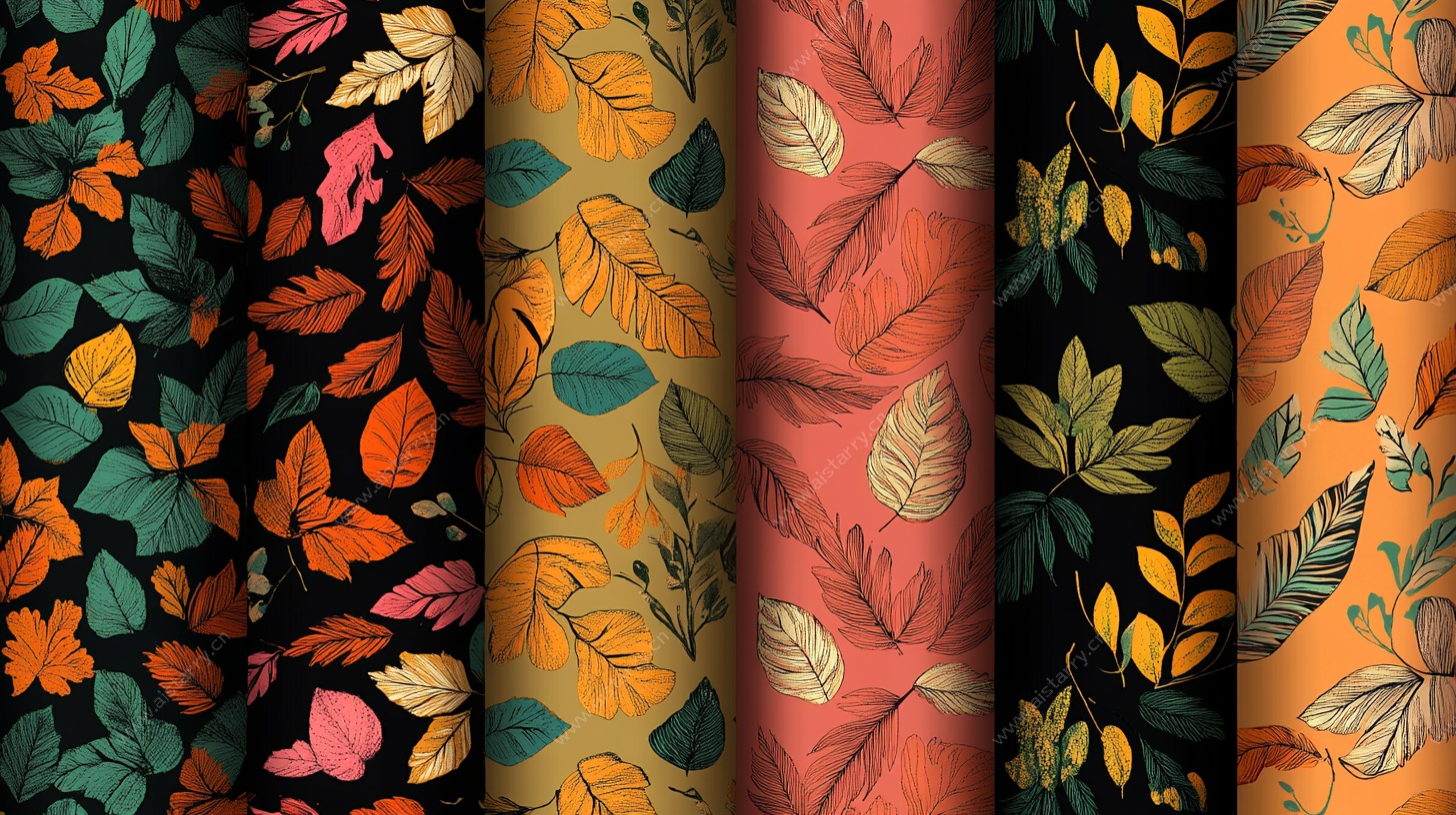 秋季叶子图案纹理集合