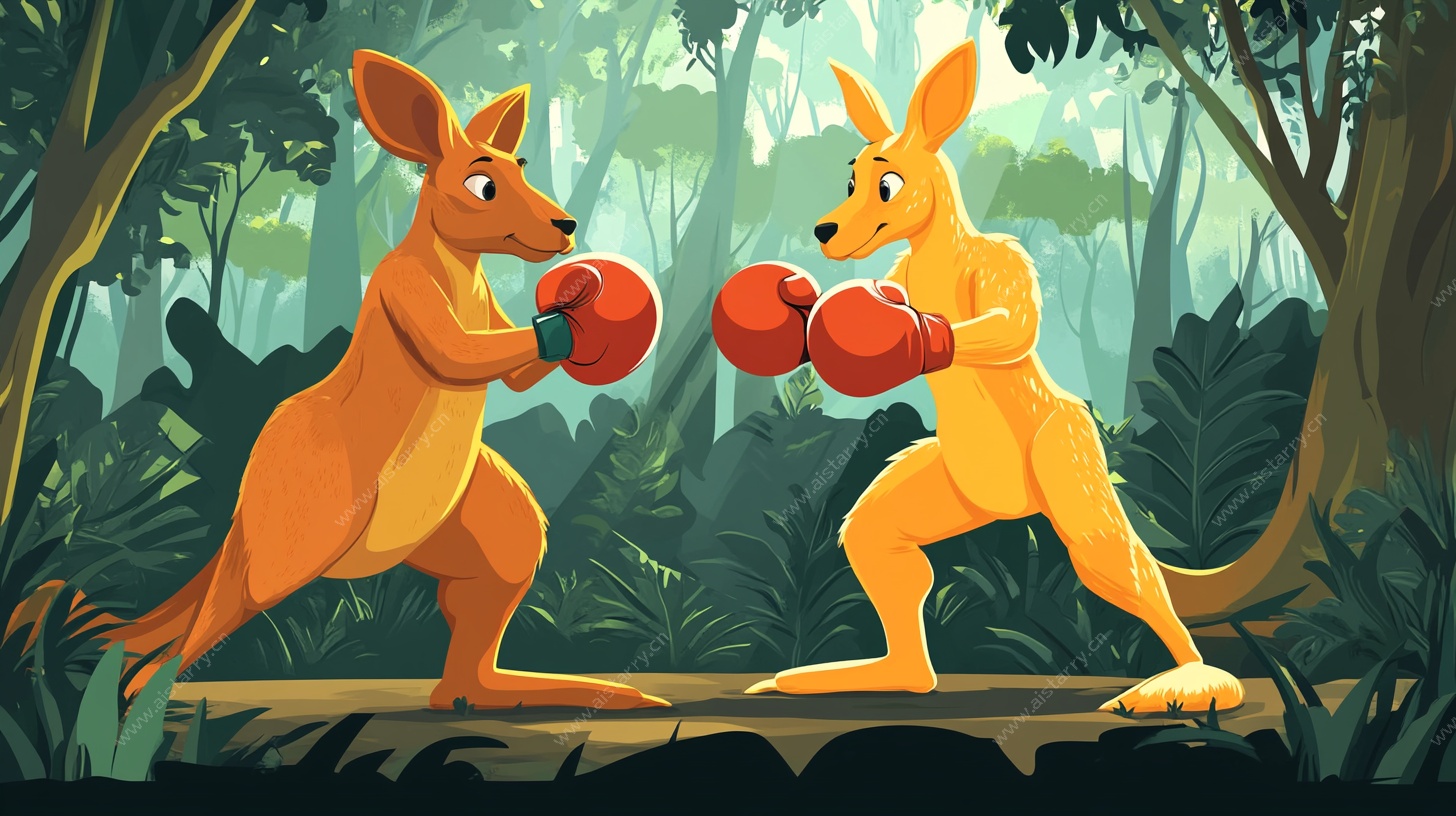 袋鼠拳击对决森林赛场