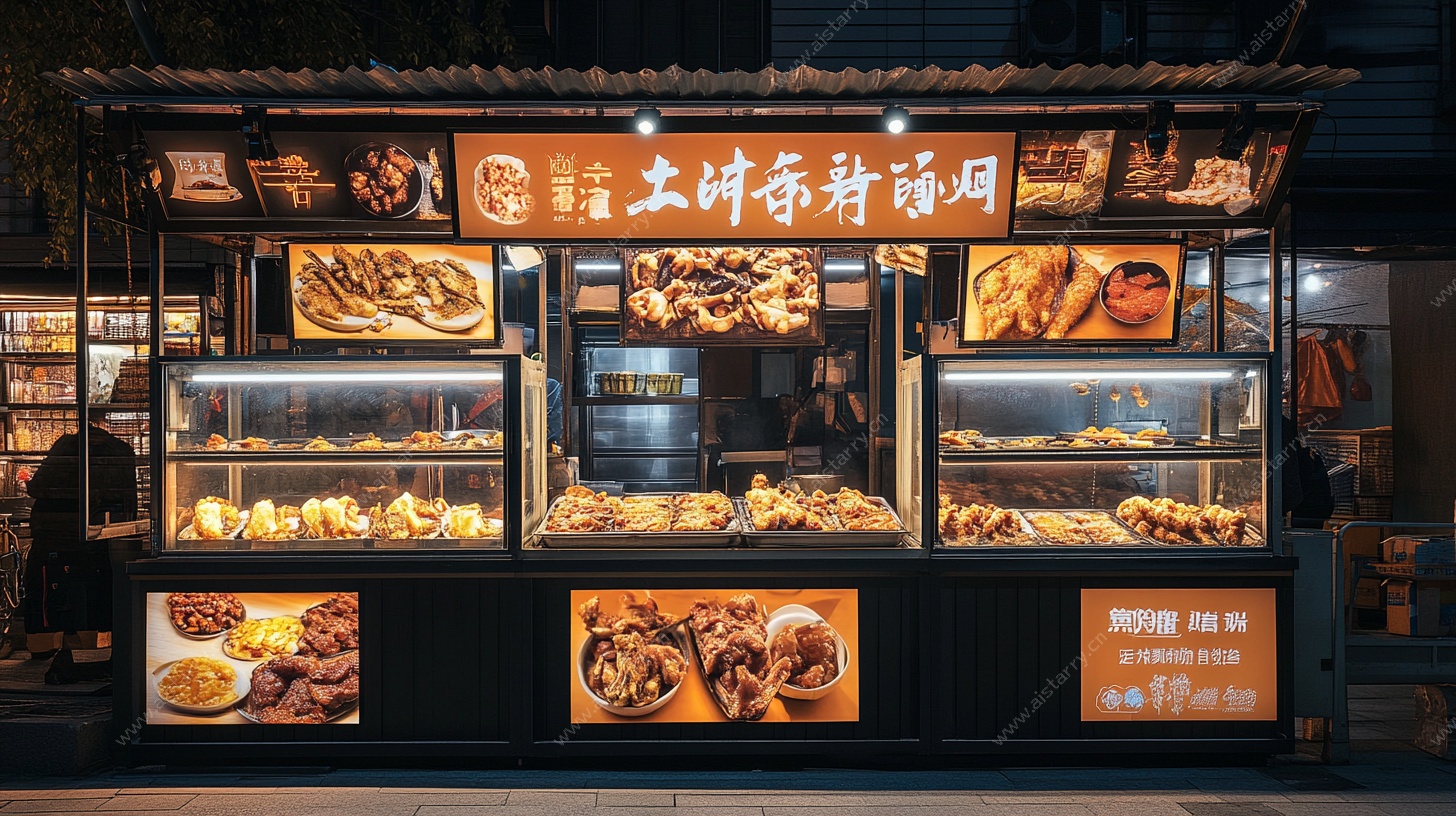 街边美味卤味小吃摊