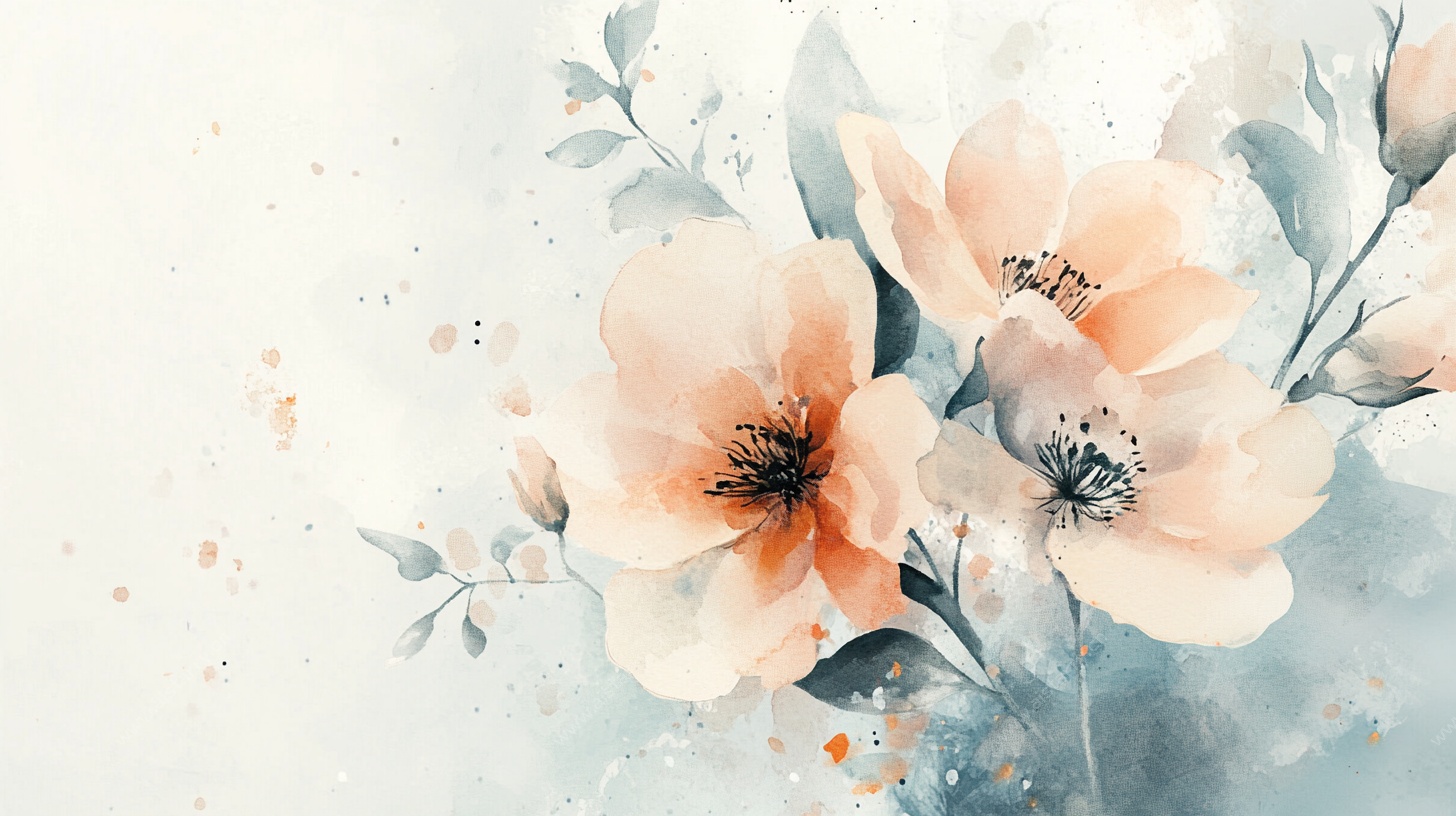 水彩花卉 淡雅诗意之美