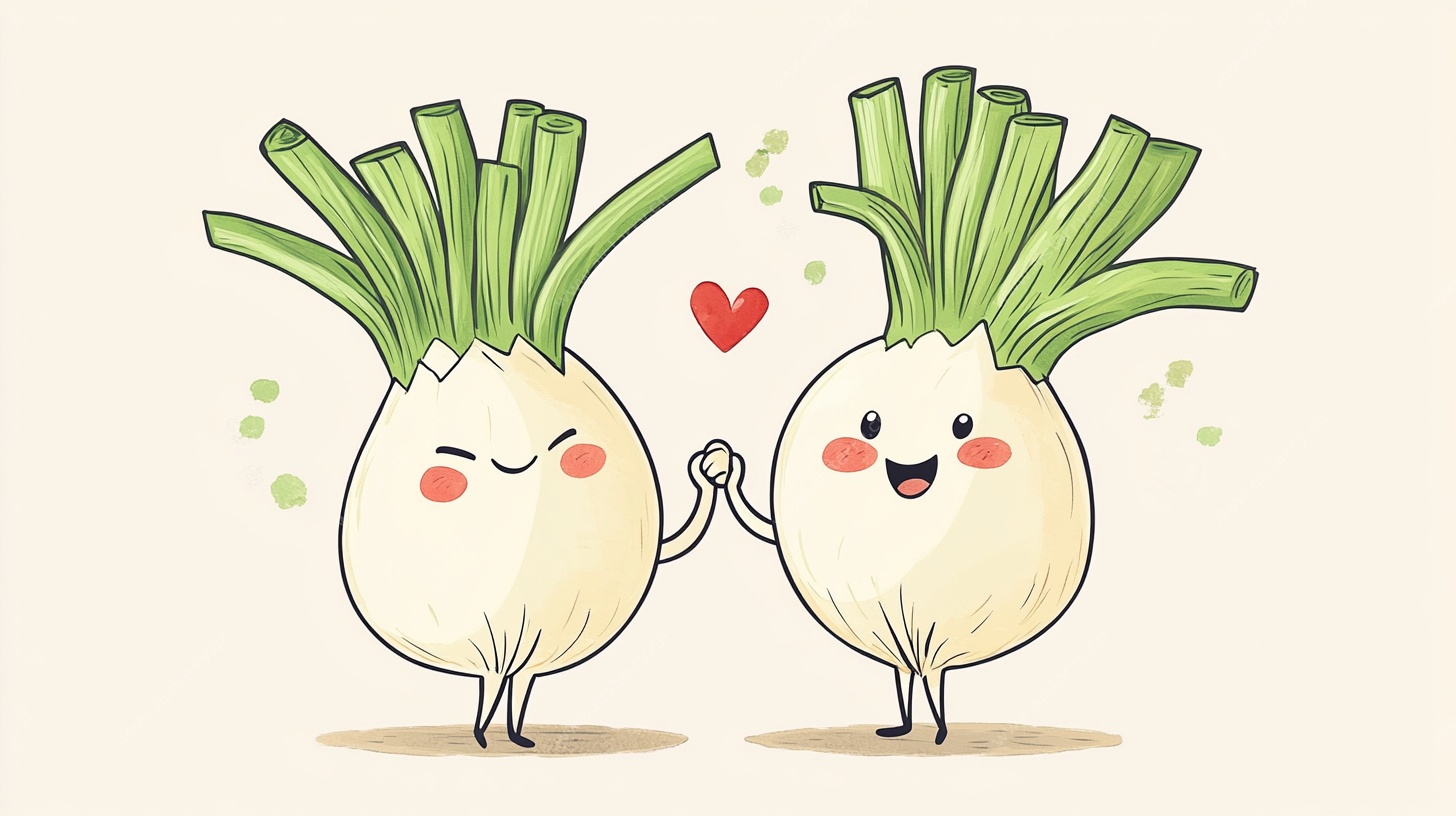 可爱萝卜情侣手牵手