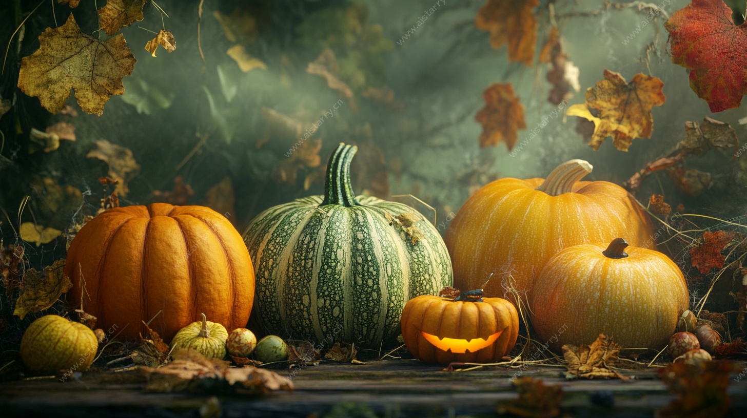 秋日南瓜静物摆拍画面