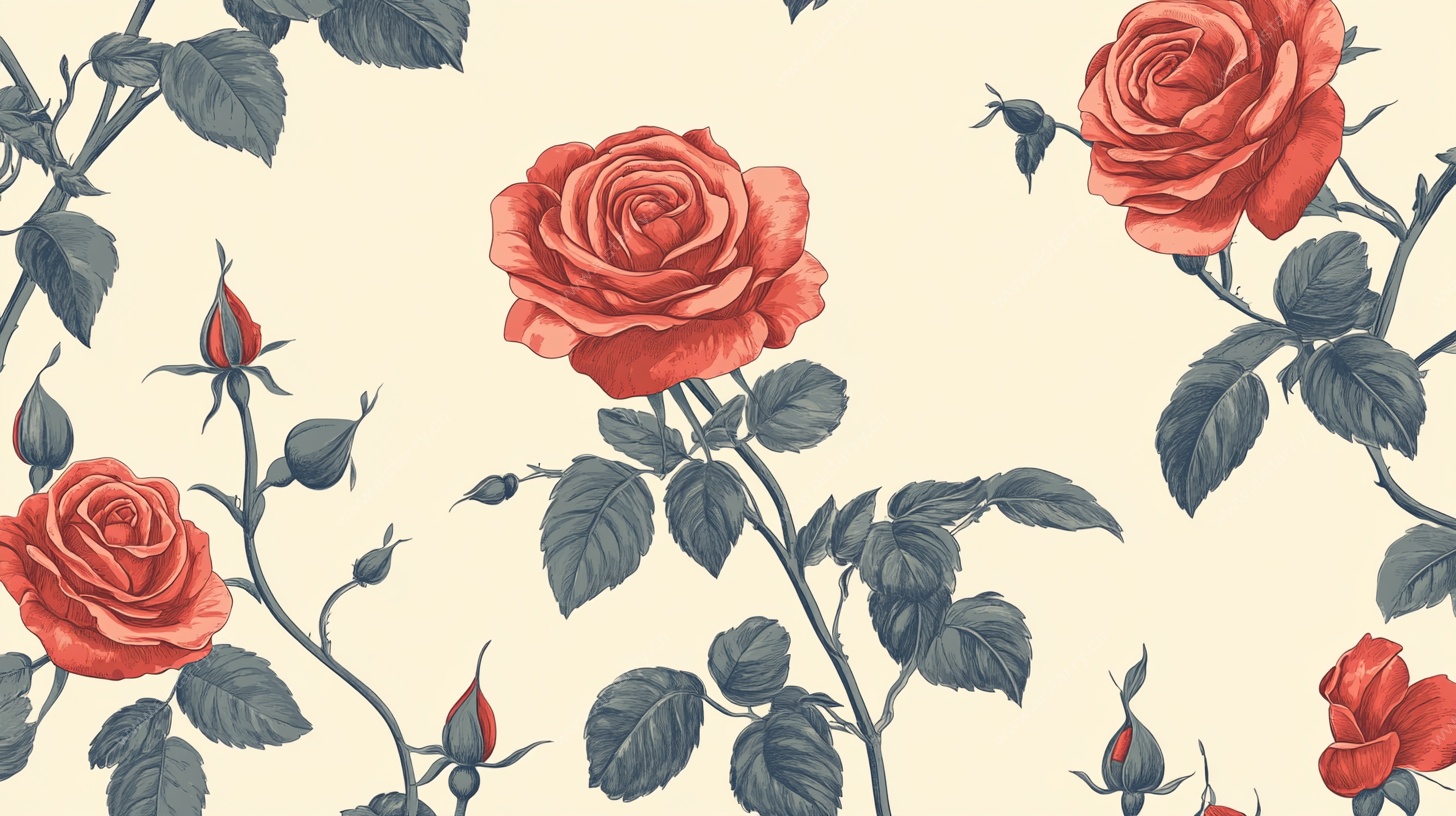 复古玫瑰花卉图案背景