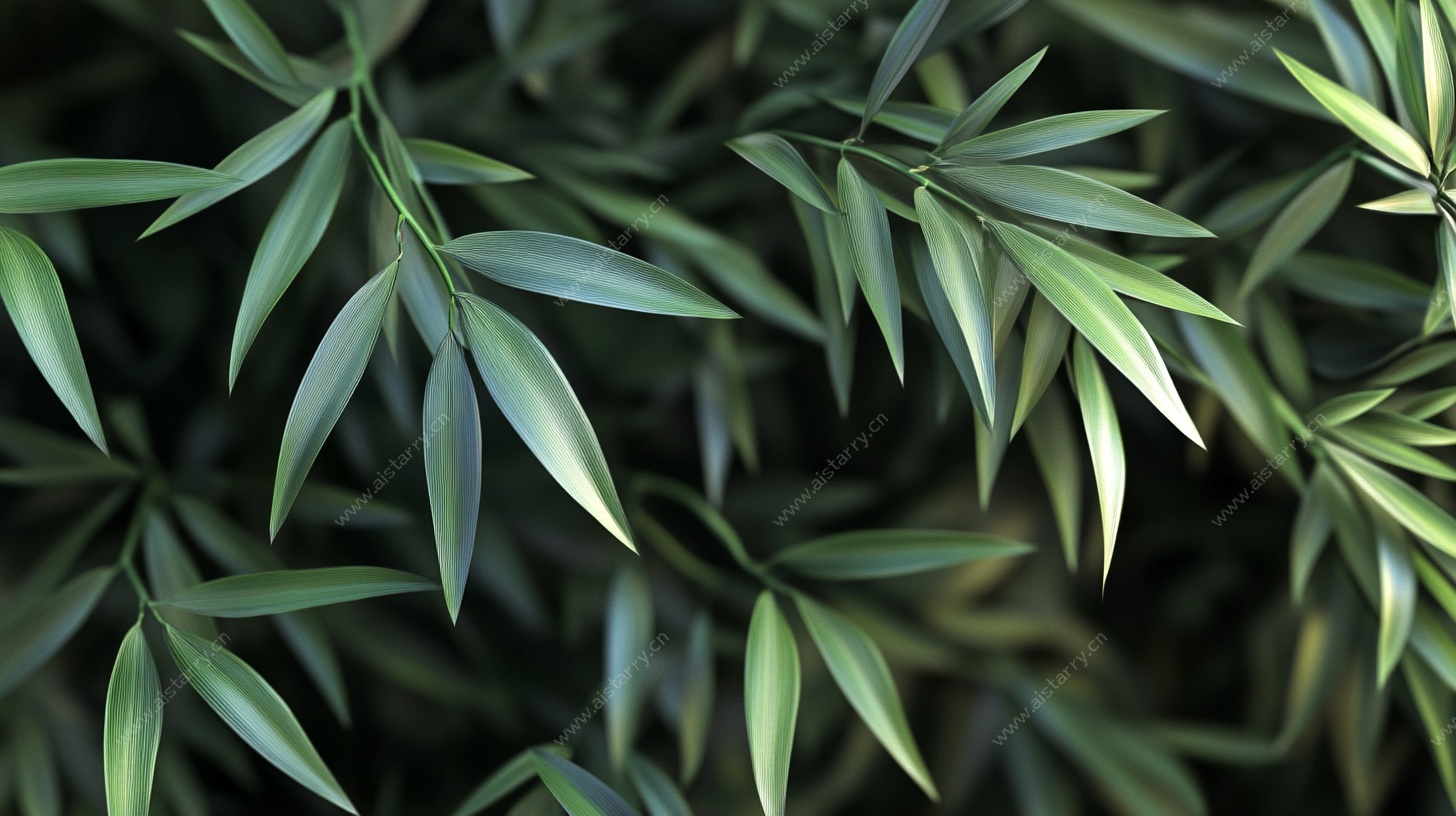 翠绿竹叶特写