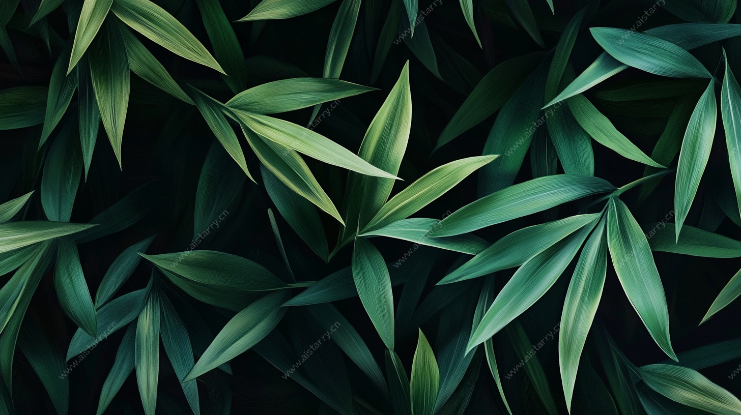 翠绿竹叶背景图