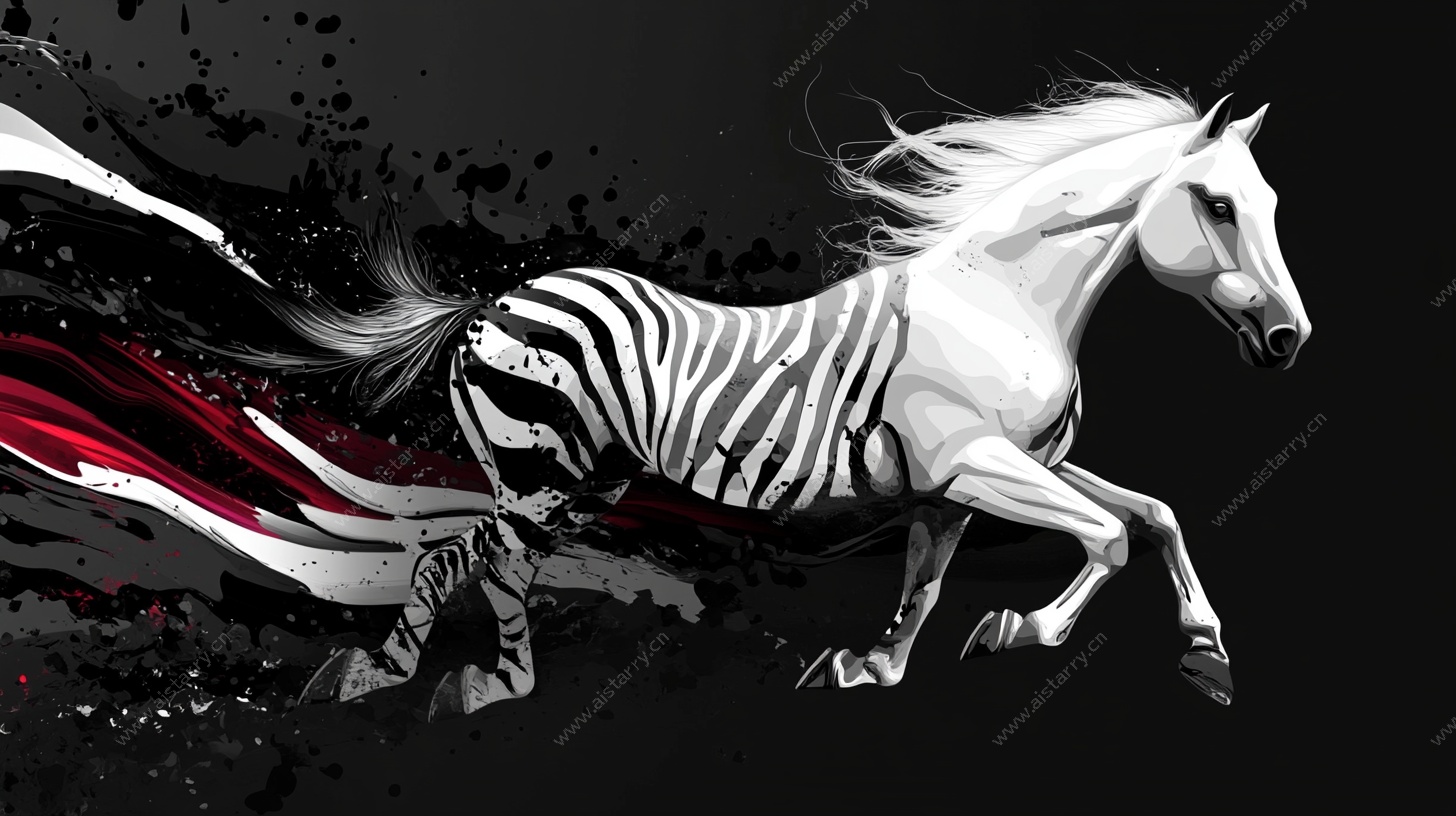 奔马抽象艺术图