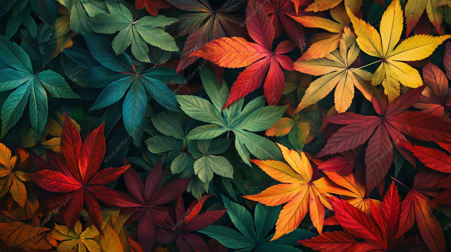 多彩秋叶背景图
