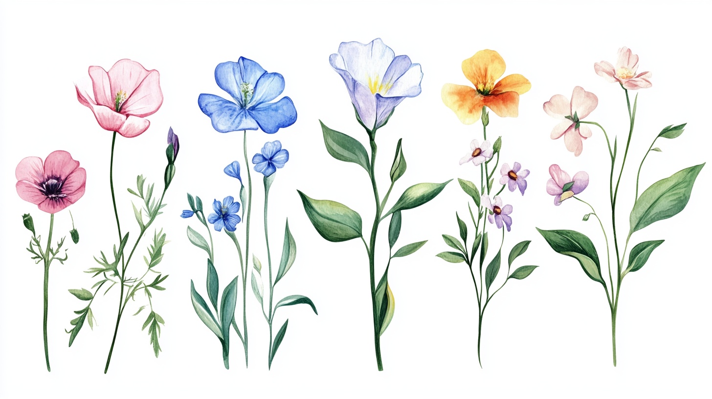 手绘清新花卉集合