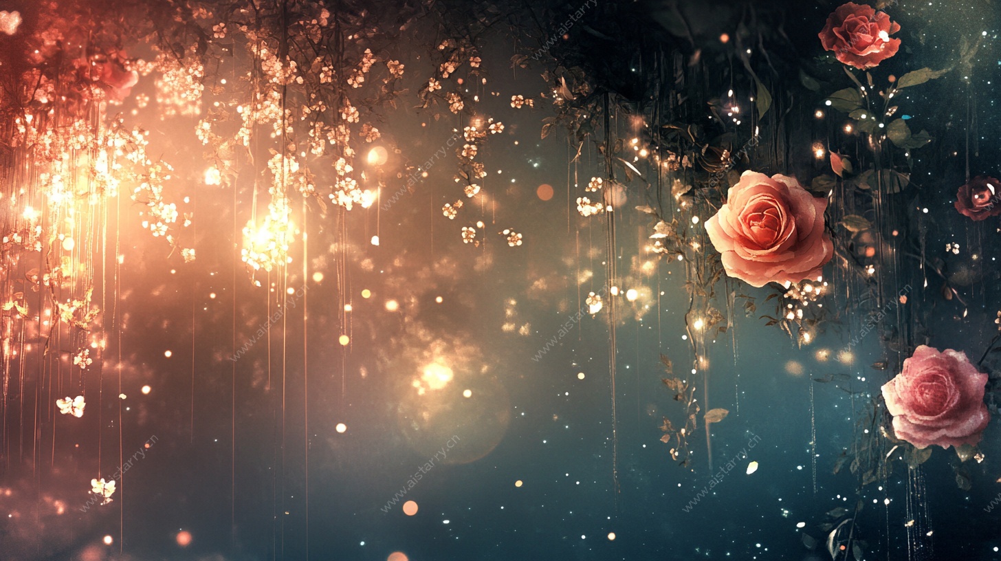 梦幻玫瑰光影背景图