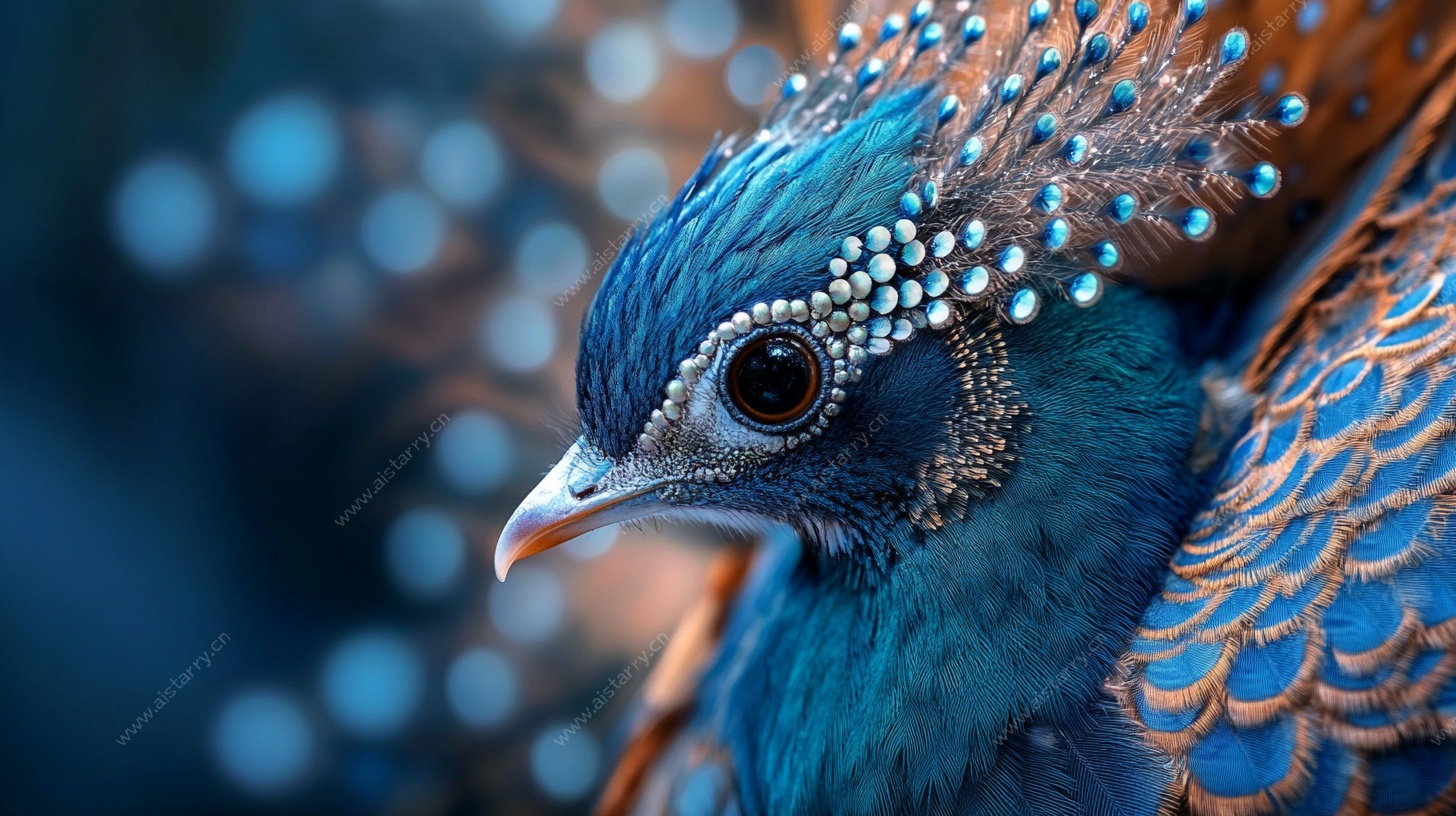 蓝孔雀特写 华丽羽饰之美