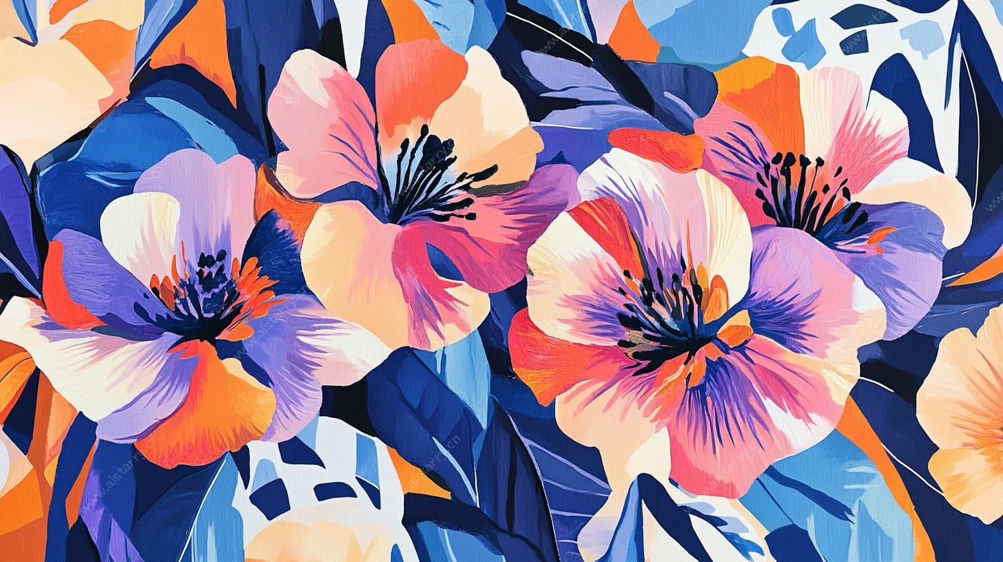 绚丽多彩花卉图案