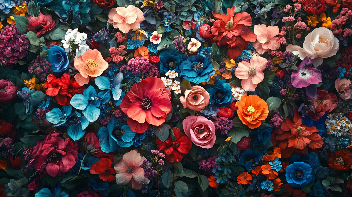 繁花似锦的梦幻花卉图景