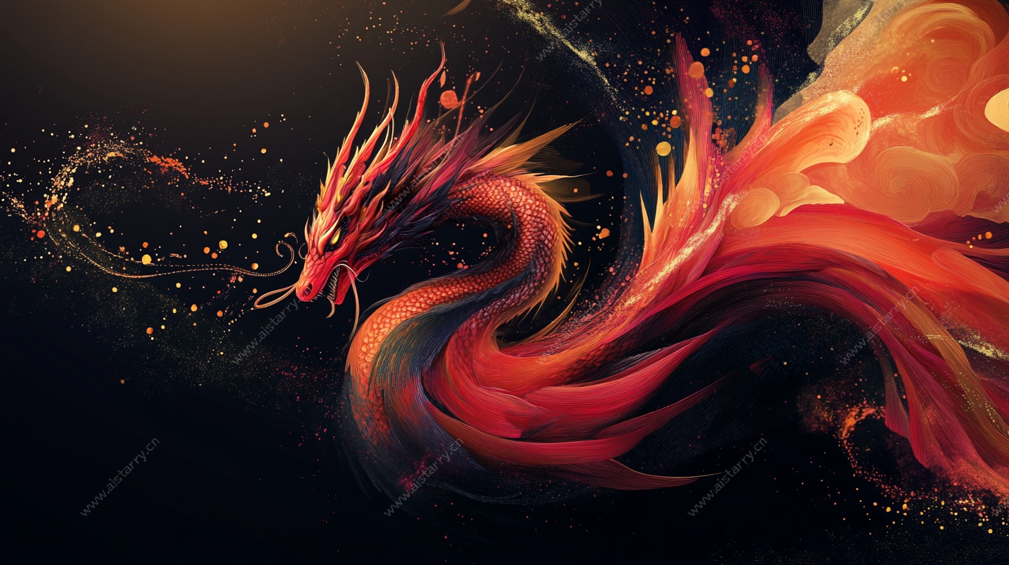 烈焰神龙飞舞图