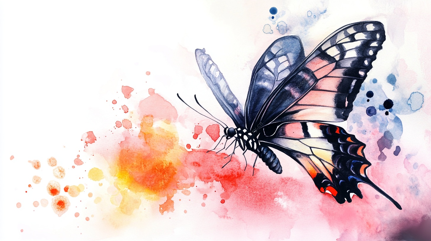 水彩蝴蝶 灵动色彩之舞