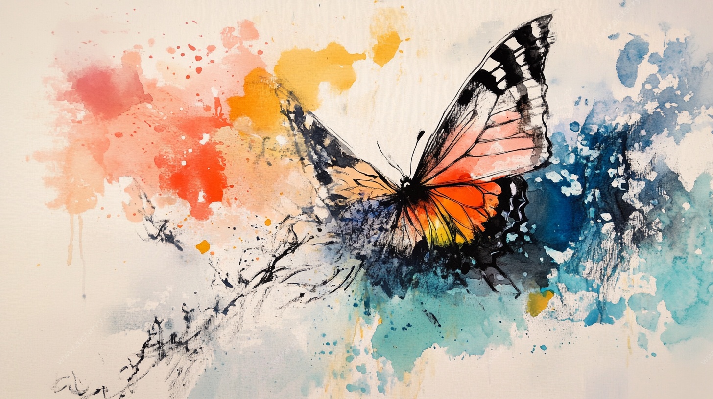 水彩蝴蝶 灵动色彩绘就美