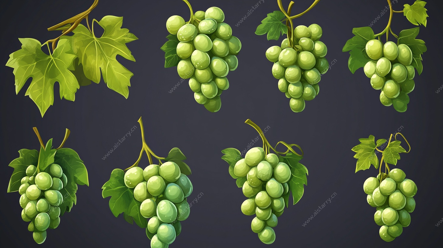 青葡萄插画组图