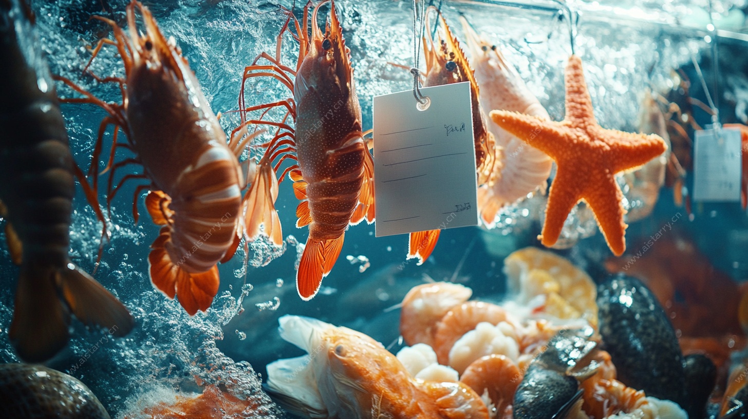 鲜活海鲜展示
