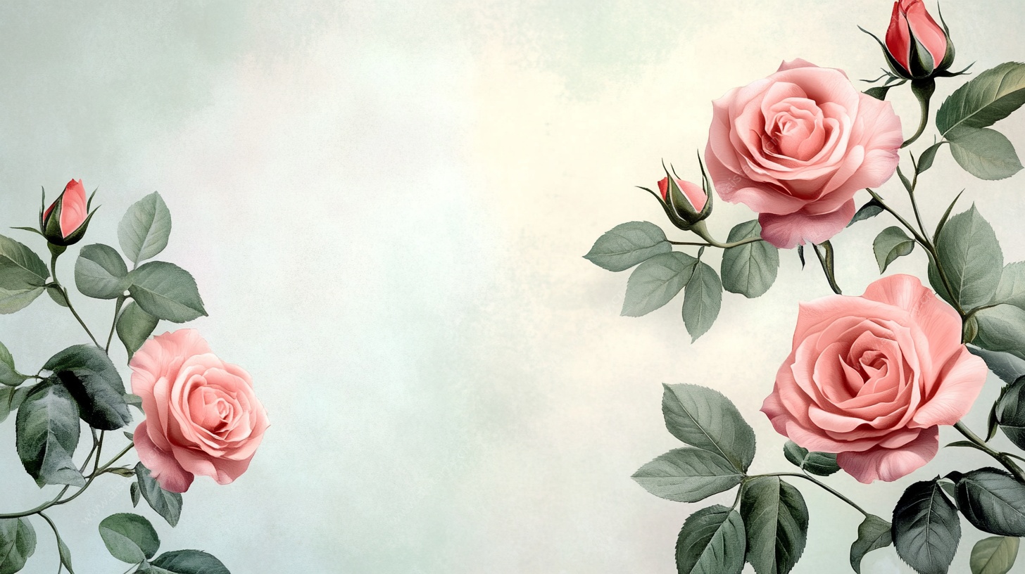 粉色玫瑰浪漫花卉背景图