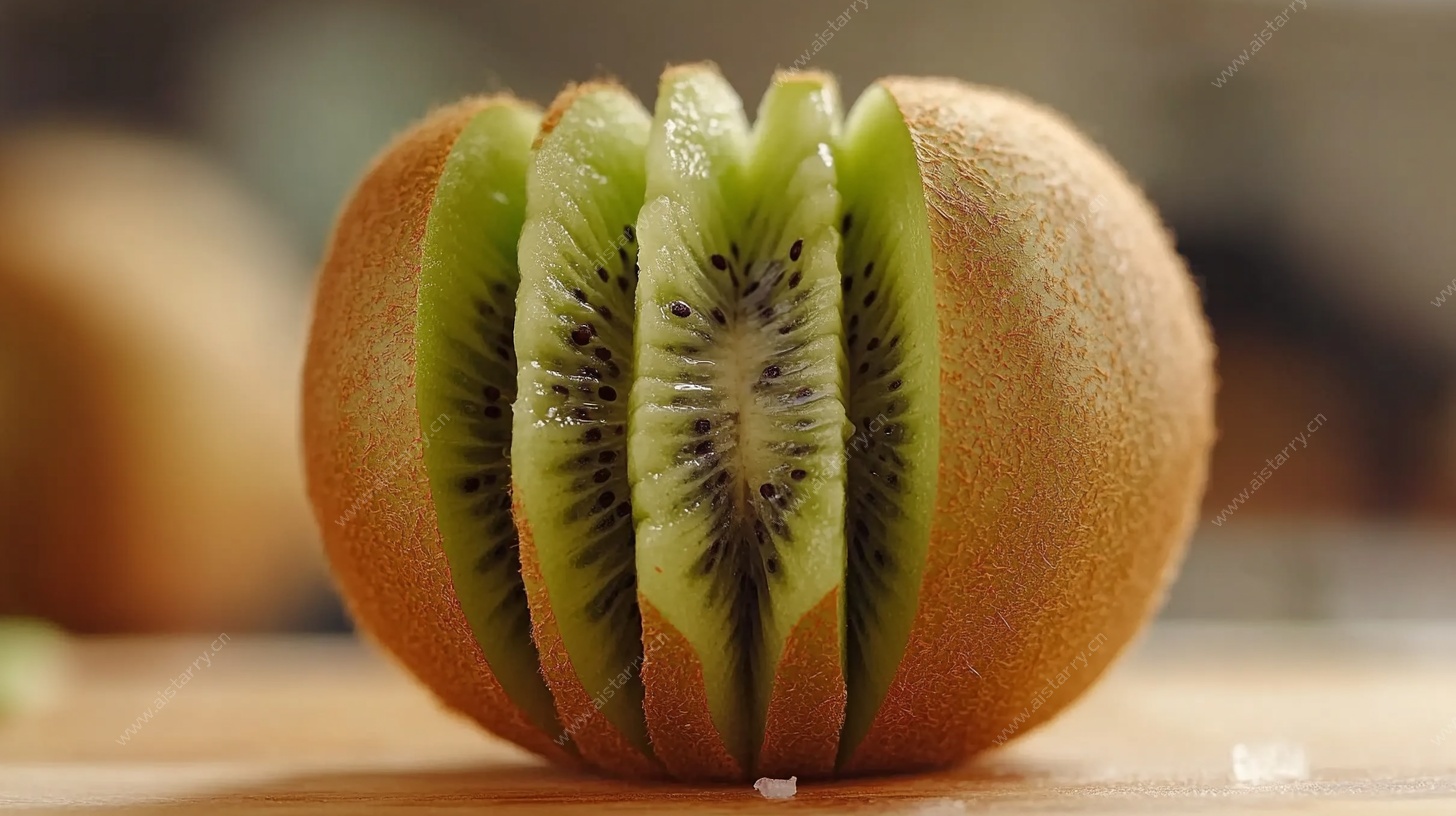 切开的猕猴桃特写